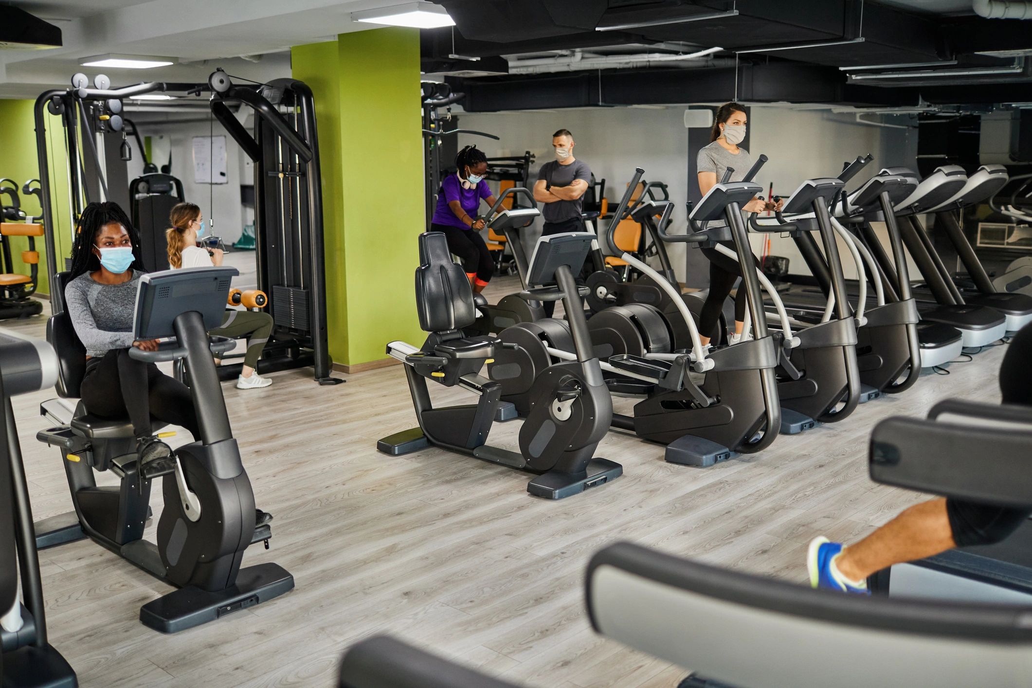 Cinematic fitness training scene
