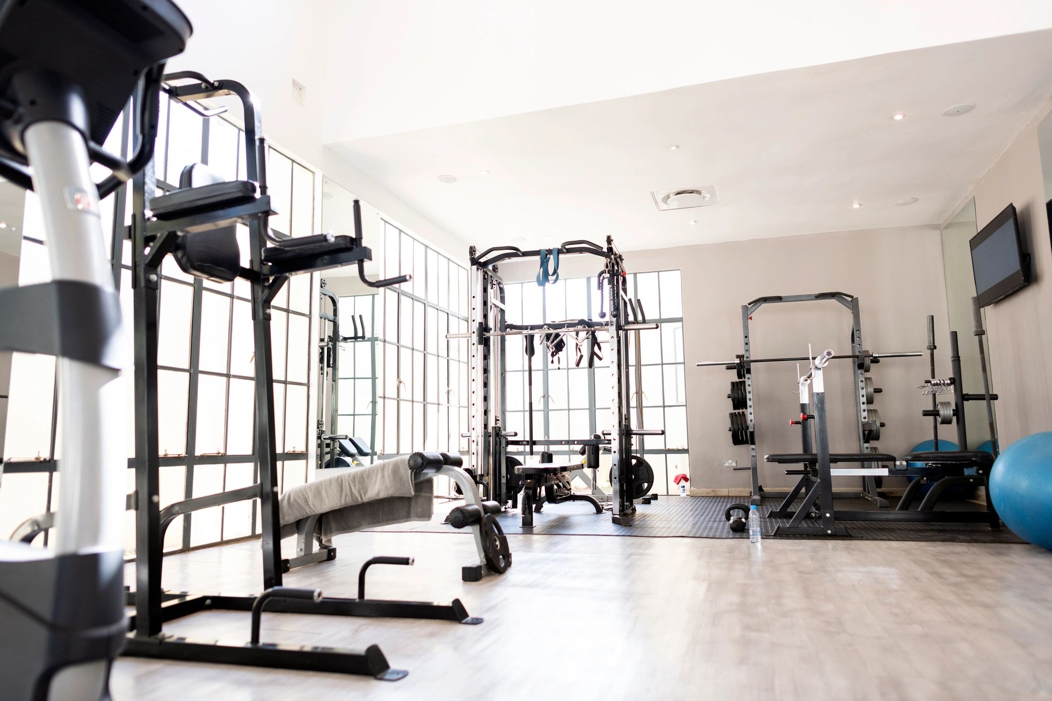 Weight machines in a premium gym facility